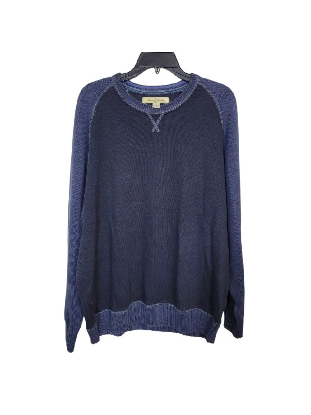 Tommy Bahama Men's 100% Cotton Pullover Sweater Blue Crew Neck Casual Sz XL